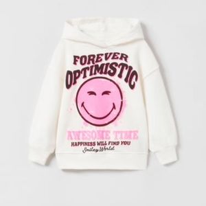 Zara pink hoodie with smile!
